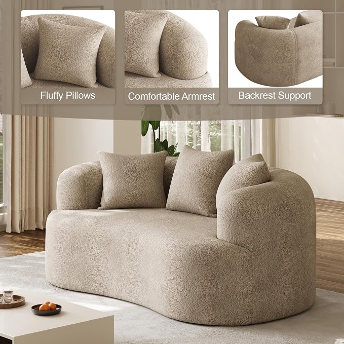 DAMAIFROM 68.5" Loveseat Sofa for Living Room, Modern Luxury Plush Chenille - Image 8