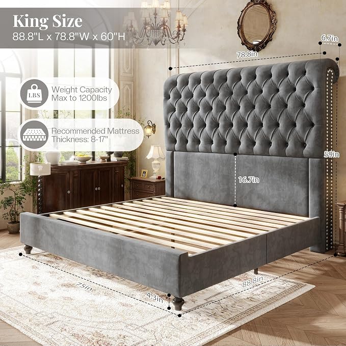 Jocisland King Size Bed Frame - Image 2