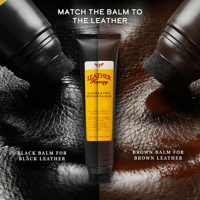 Leather Honey Brown Recoloring Balm: Color Restorer and Scratch/Scuff Remover - Image 7