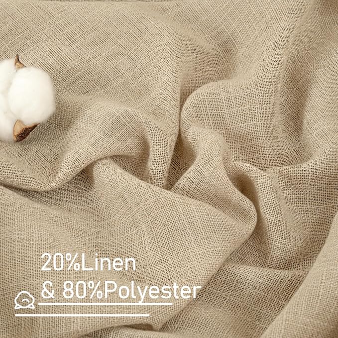 LAMIT Brown Linen Curtains 90 inch - Image 2