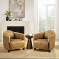 Art Leon Genuine Leather Chair, Mid Century Industrial Accent Arm Chair by ArtLeon