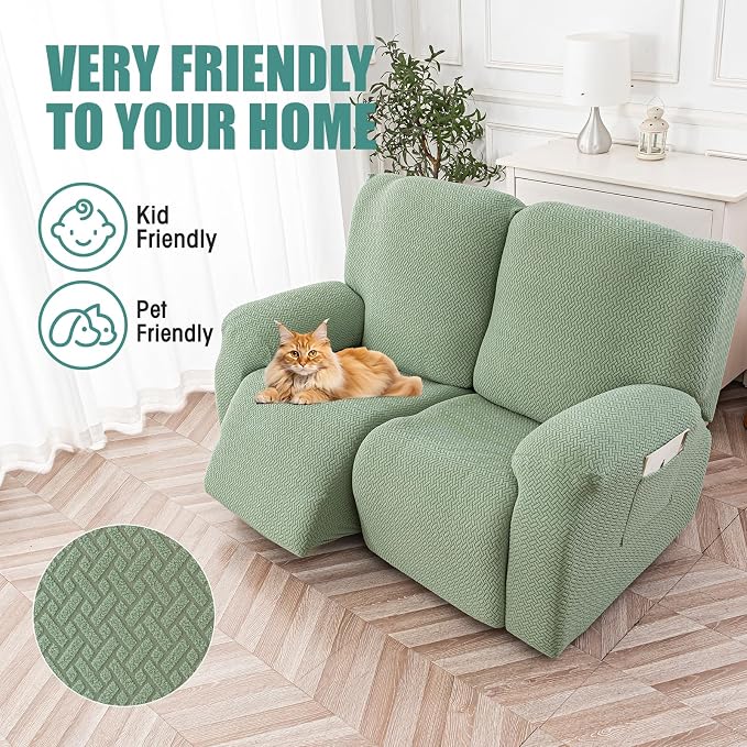 Genina Recliner Loveseat Cover Stretch Couch Covers Sofa slipcover - Image 3