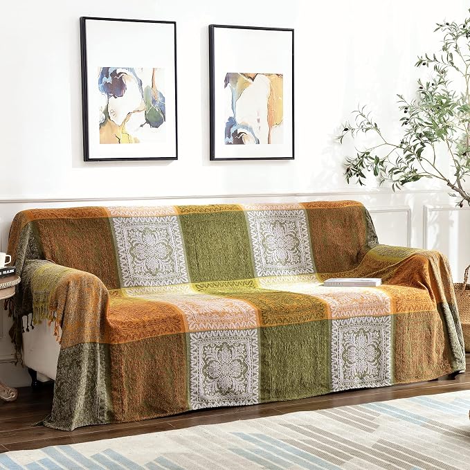 Boho Throw Blanket, Bohemian Tassels Throw Blankets by Unknown
