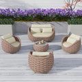 TWT Outdoor Patio Furniture Set-5 Pieces Aluminum Sectional Sofa, Metal Patio by TWT
