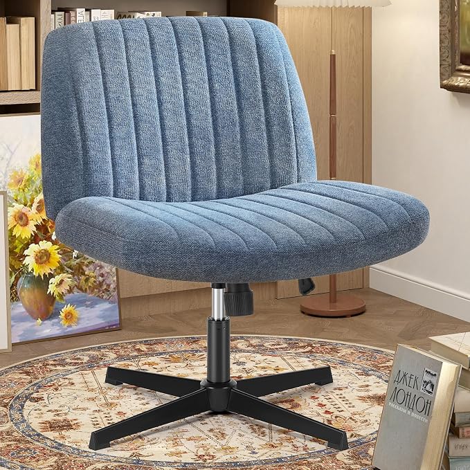 OLIXIS Criss Cross Chairs Legged Armless No Wheels Wide Seat Height Adjustable by OLIXIS