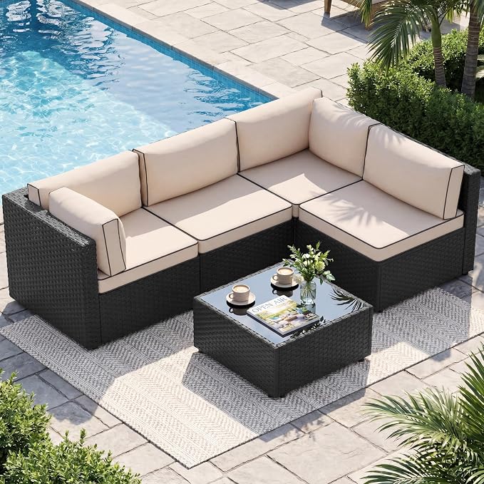 5 Piece Outdoor Patio Furniture Set, All Weather Conversation Set by Shintenchi%7CFurnitureMadeforRealLife