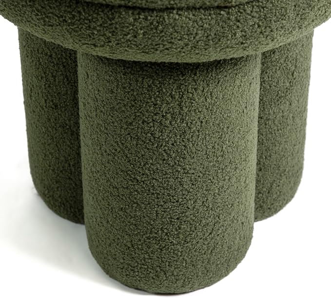 Furniture of America Rami Modern 18-inch Mushroom-Shape Upholstered Ottoman - Image 8