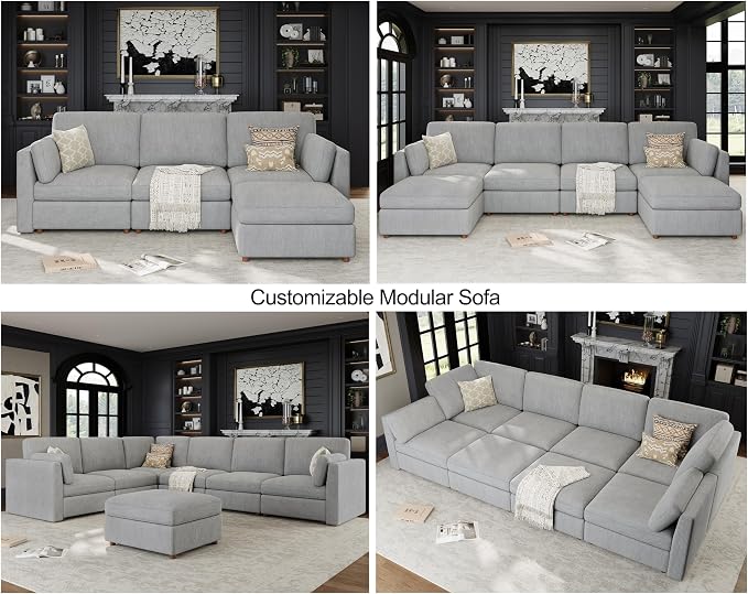Oversized Modular Sectional Sofa, Solid Wood Frame Sofa, Removable Washable - Image 8