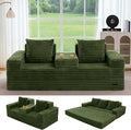 MAXYOYO Loveseat Sofa Bed, Striped Faux Fur Foldable Floor Sofa Couch in A Box by MAXYOYO