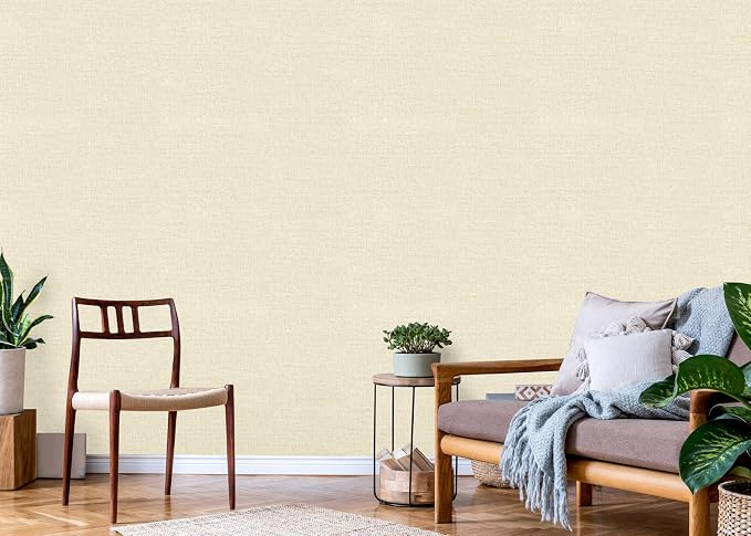 Grasscloth Peel and Stick Wallpaper Beige Contact Paper 15.7inch x 393.7inch - Image 7