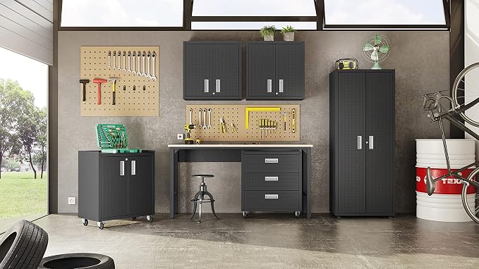 Manhattan Comfort Fortress Textured Metal 75.4" Garage Cabinet - Image 8