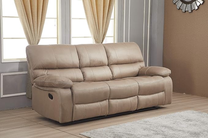 Betsy Furniture Microfiber Reclining Sofa Couch Set Living Room Set 8007 - Image 2
