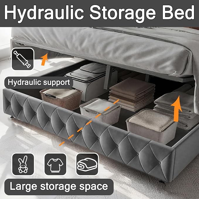 Modern Multi-Color LED Light Full Bed Frame - Image 8