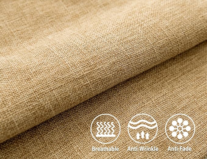 Stellhome Burlap Throw Pillow Covers Solid Farmhouse Linen Pillowcase - Image 2