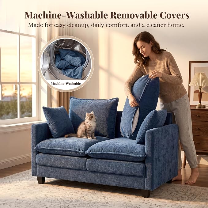 Loveseat Sofa with Cloud 3-Layer Cushion & 27" Deep Seat, Modern Small Couch - Image 5