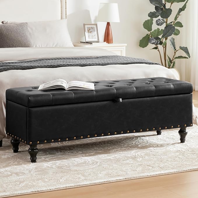 Mangodan 50" Storage Ottoman Bench, Tufted Ottoman - Image 6