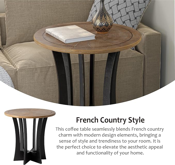 COZAYH Farmhouse Round End Table - Image 4