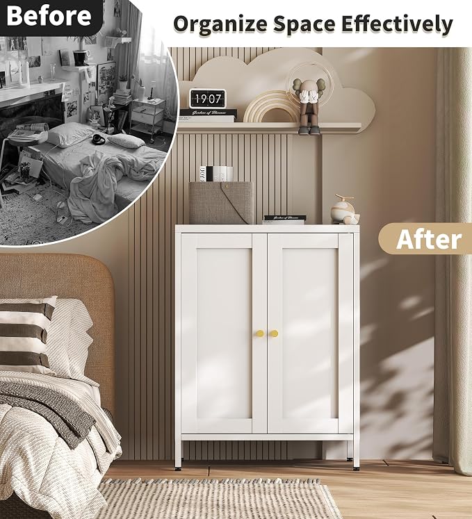 White Metal Storage Cabinet - Image 5