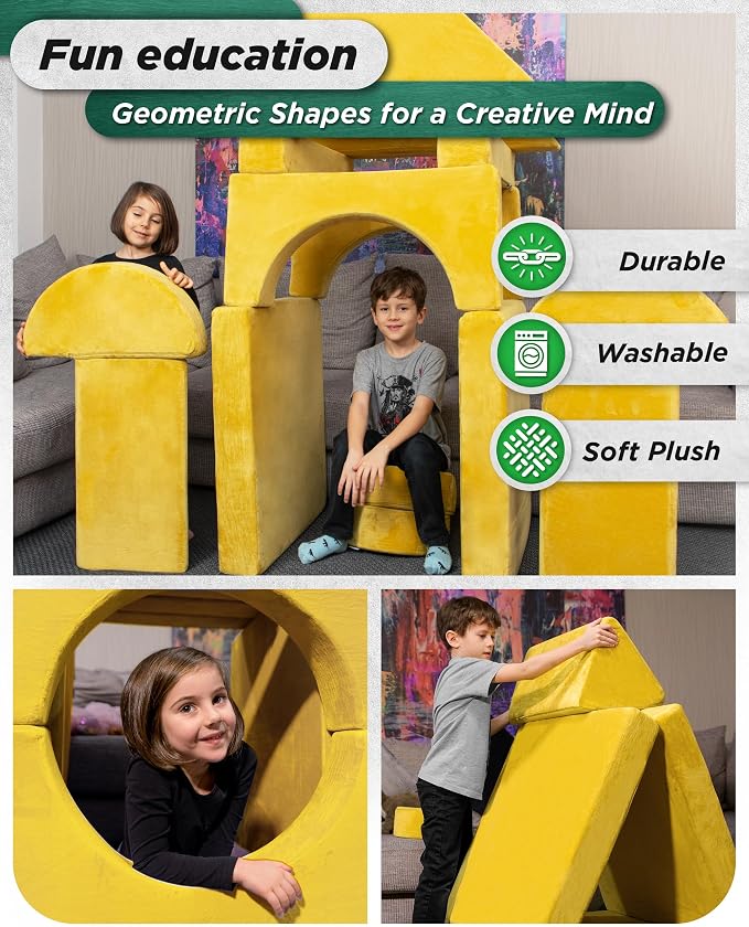 Lunix LX15 14pcs Modular Kids Play Couch, Child Sectional Sofa, Fortplay - Image 6