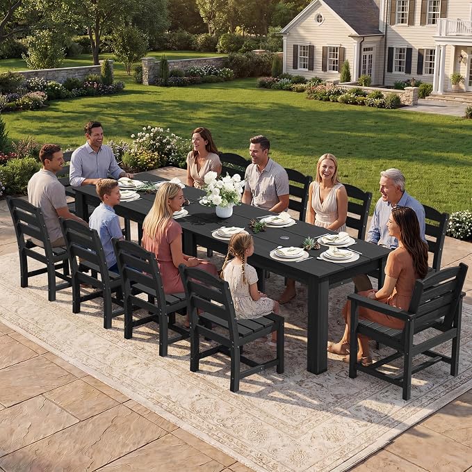 SERWALL HDPE Dining Set for 10 – 2 Tables, 8 Armless + 2 Armchairs. Includes 10 - Image 4