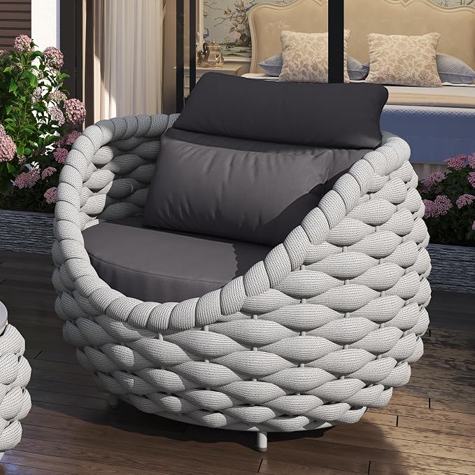 TWT 6-Piece Aluminum Patio Furniture Set, Modern Outdoor Conversation Set - Image 8
