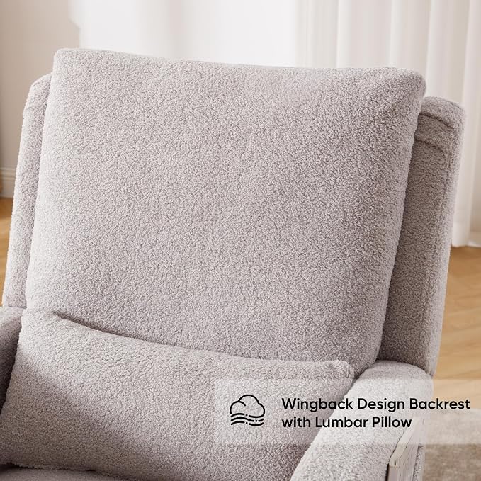 HCHAIRH Rocking Chair Nursery, Sherpa Nursing Rocking Chairs, Upholstered - Image 7