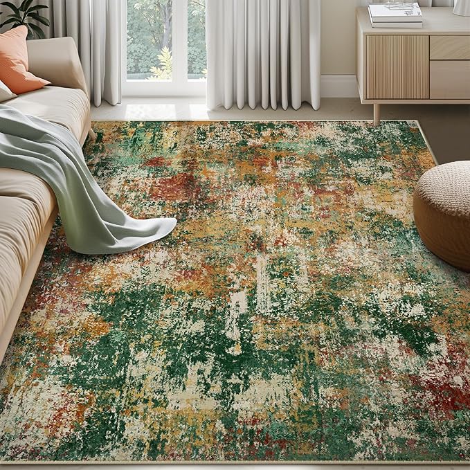 Washable Area Rugs 6'x8' Non-Slip Modern Abstract Soft - Image 2