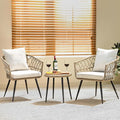 Idzo Heavy Duty 500lbs Weight Capacity Wicker Bistro Table and Chairs Set of 2 by Idzo