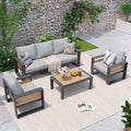 Aoxun Aluminum Patio Furniture Set, 5 Seats Luxury Metal Patio Conversation Sets by Aoxun