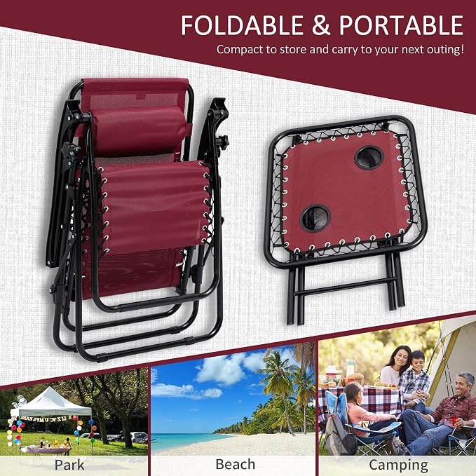 Outsunny Zero Gravity Chair Set - Image 5