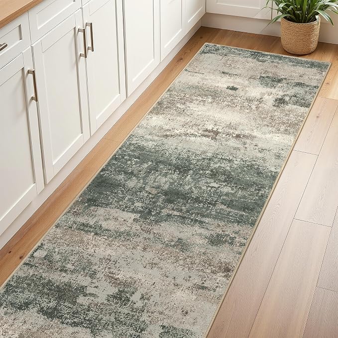 BEIMO Runner Rug for Hallway Kitchen, Soft Modern Abstract Throw Rugs, Low Pile - Image 2