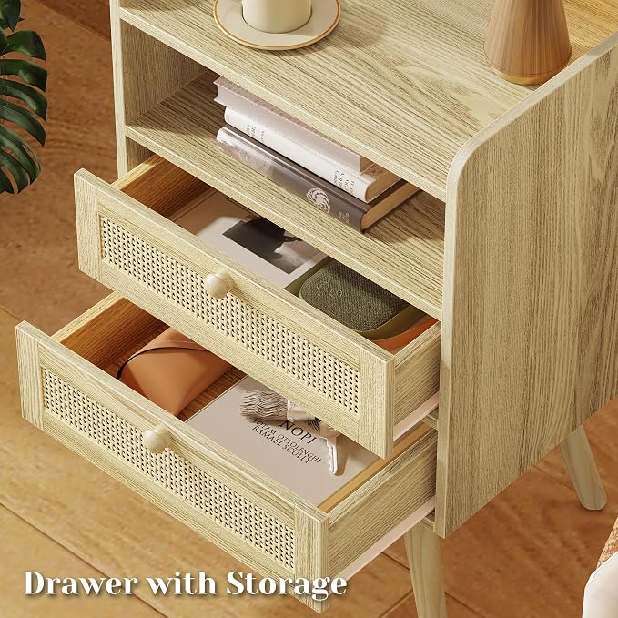 SUPERJARE 2 Drawer Night Stand - Image 5