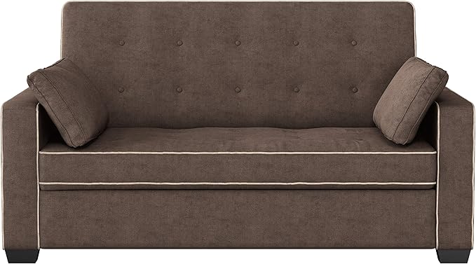 Serta Ainsley Loveseat with Pull Out Sleeper Microfiber Java Full - Image 4