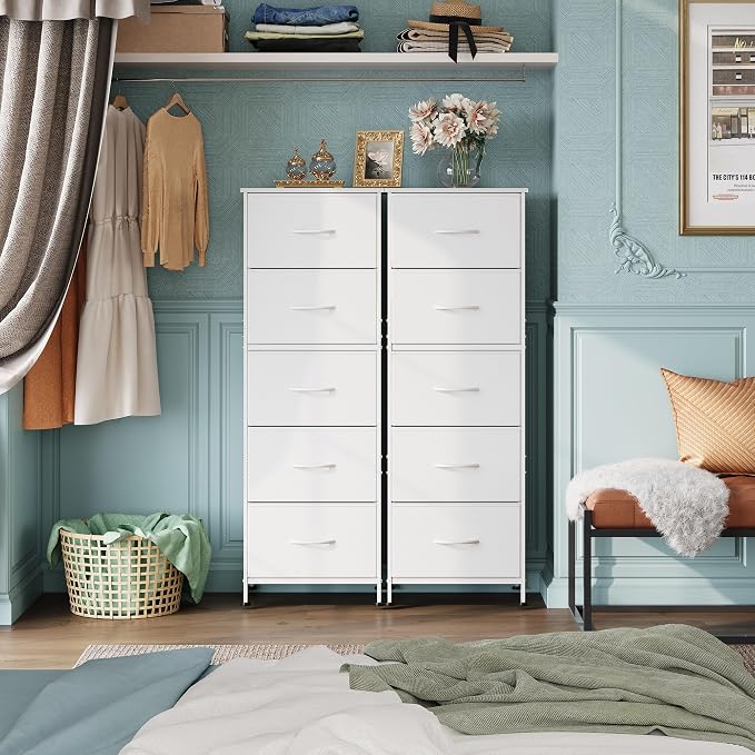 WLIVE Fabric Dresser, 5-Drawer Tall Dressers - Image 4