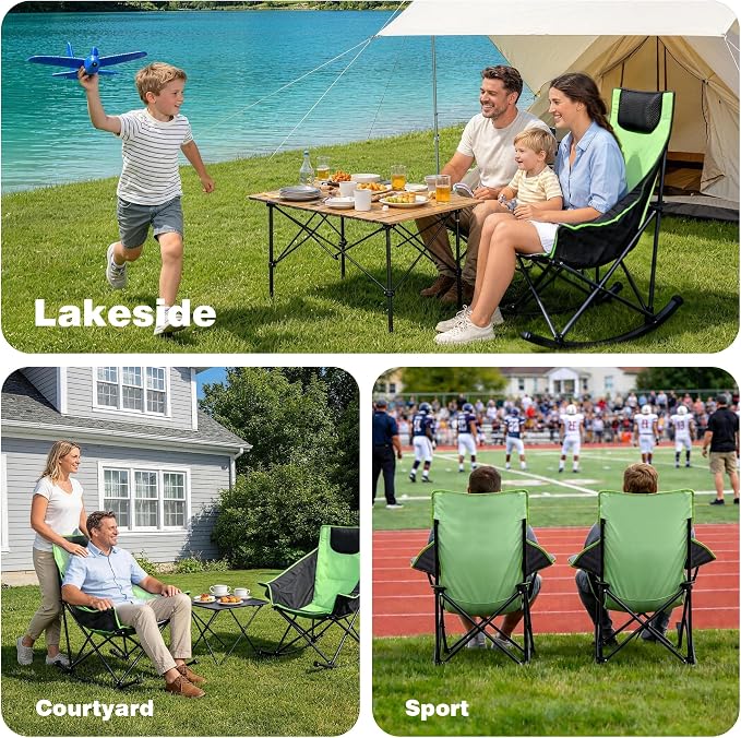 SUNNYFEEL Oversized Rocking Camping Chair 2 Pack, Fully Padded Patio Chair - Image 7