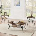 VECELO 3 Pieces Living Room Table Sets, Coffee and End Tables by VECELO