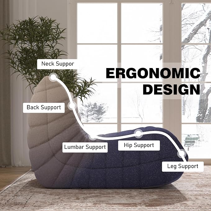Bean Bag Chair, Fireside Chair Bean Bag Sofa Large Bean Bag Chair - Image 5