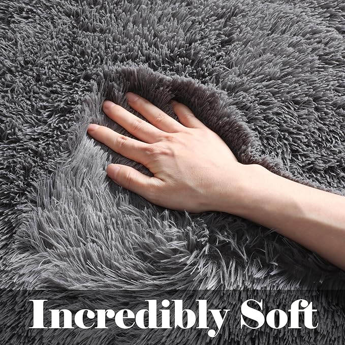 ONASAR Grey 8x10 Area Rugs for Living Room, Ultra Soft Plush Thick Shaggy Big - Image 2
