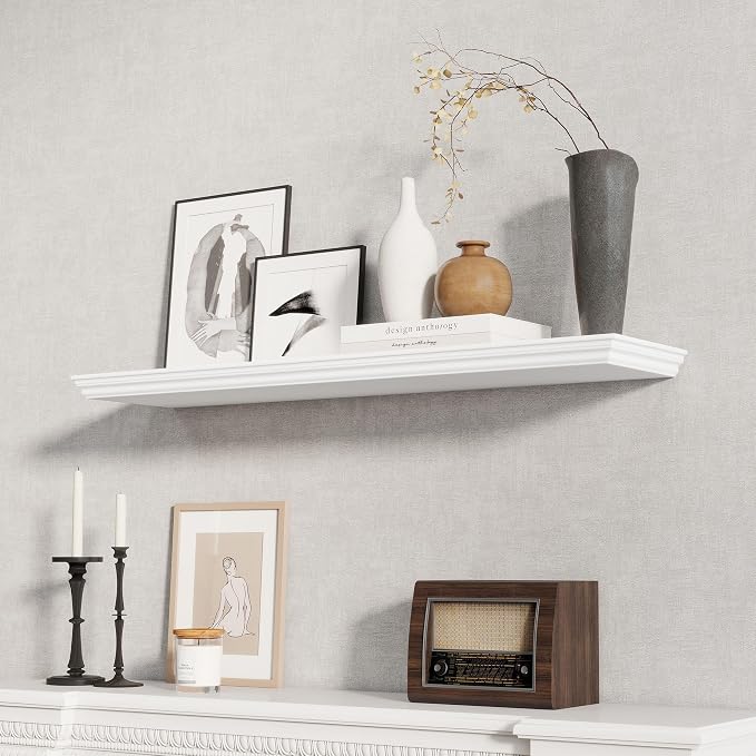 Fun Memories Floating Shelves 40 Inch Long, 9.3 Inch Deep Classic Crown Molding - Image 2