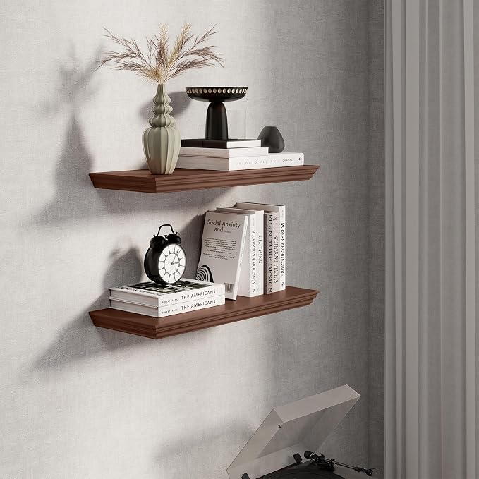 Fun Memories Floating Shelves 24 Inch Long, 9.3 Inch Deep Classic Crown Molding - Image 5