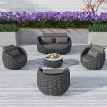 TWT Outdoor Patio Furniture Set-5 Pieces Aluminum Sectional Sofa, Metal Patio by TWT