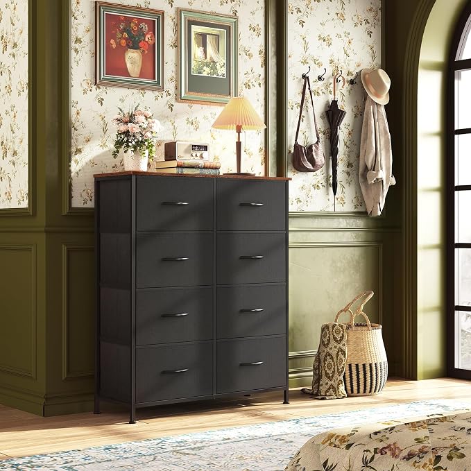 WLIVE Tall Fabric Dresser with 8 Drawers, Storage Tower with Fabric Bins - Image 2