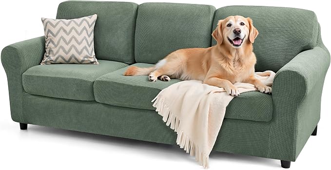 SUBRTEX 7 Pieces Stretch Sofa Slipcover Sets Couch Cover Sets Backrest Cushion by Subrtex