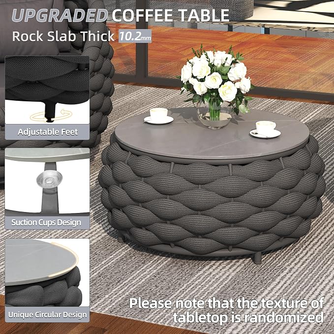 TWT 6-Piece Patio Furniture Set, Modern Outdoor Conversation Set Aluminum - Image 5