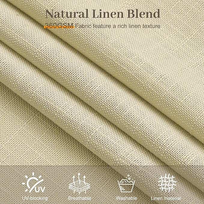 IVAPUPU Pinch Pleated Linen Curtains 102 Inches Long 2 Panels - Image 8