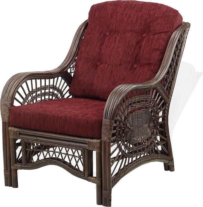 Malibu Lounge Living Accent Armchair Natural Rattan Wicker Handmade Design - Image 5