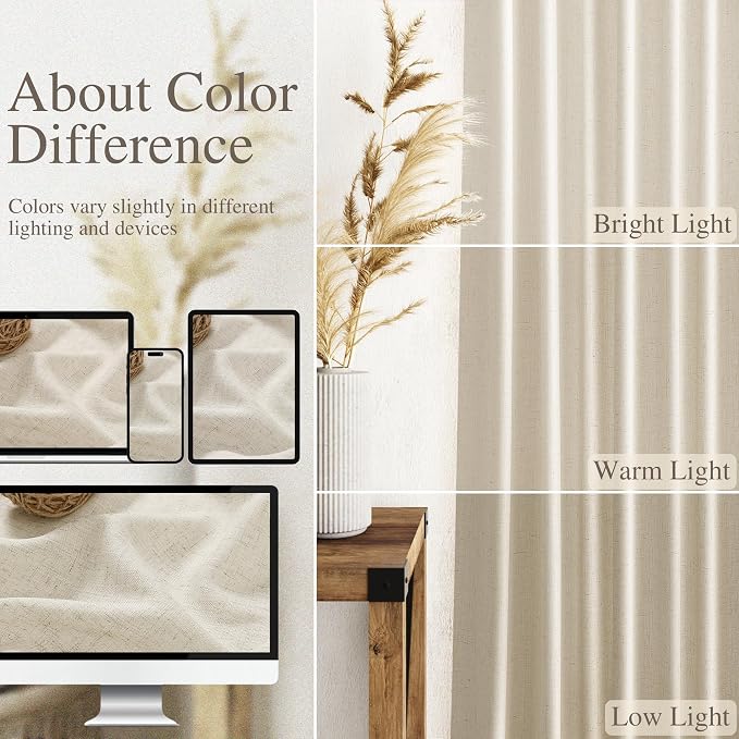 Nanspring Vanilla Linen Curtains - Image 3