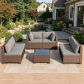 MOCHITO 7 Pieces Outdoor Patio Furniture Sets, All-Weather Sectional Sofa Dark by Unknown
