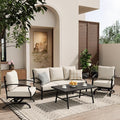 ALAULM 4 Piece Patio Furniture Set, Outdoor Metal Patio Furniture by ALAULM