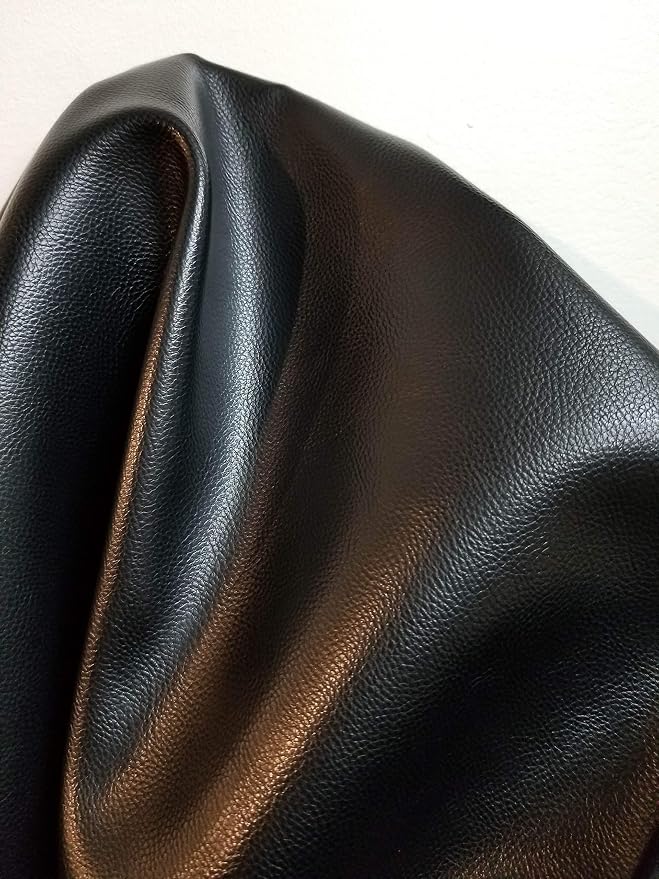 NAT Leathers Black Pebblegrain Soft Faux Leather Fabric PU Sold by The Yard - Image 5